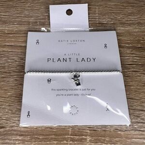 New!  Katie Loxton “A Little Plant Lady” Silver Beaded Bracelet